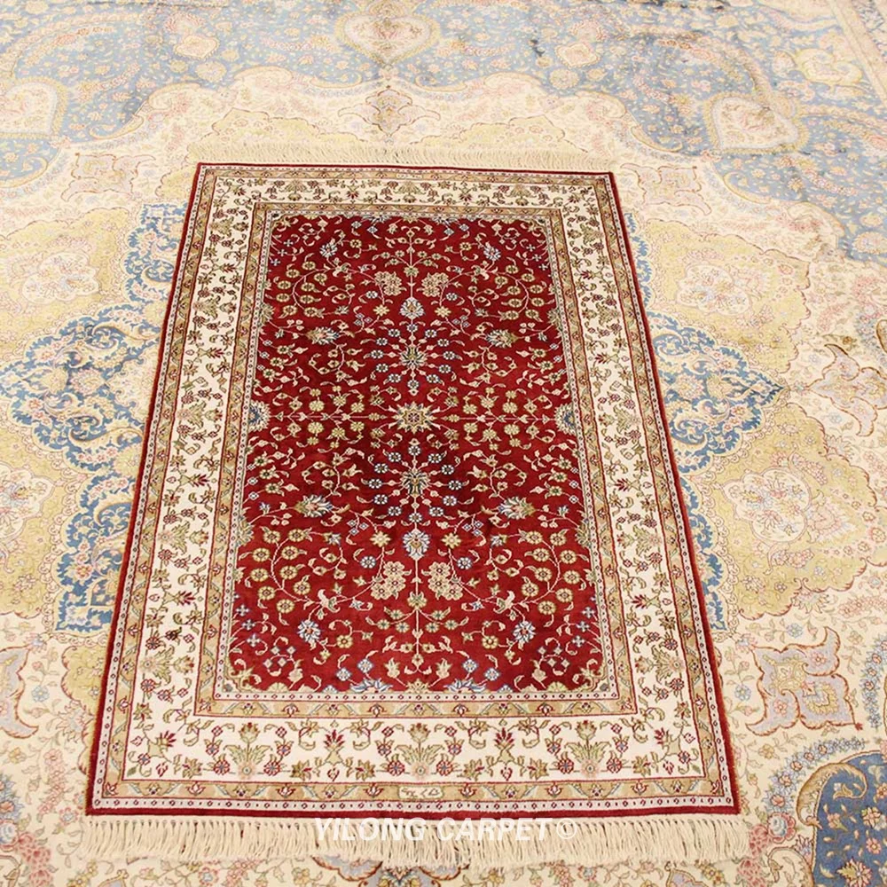 

YILONG 2,5 'x 4' маленький персидский ковер чистые руки завязанные восточные шелковые ковры для домашнего офиса (YXR164B)