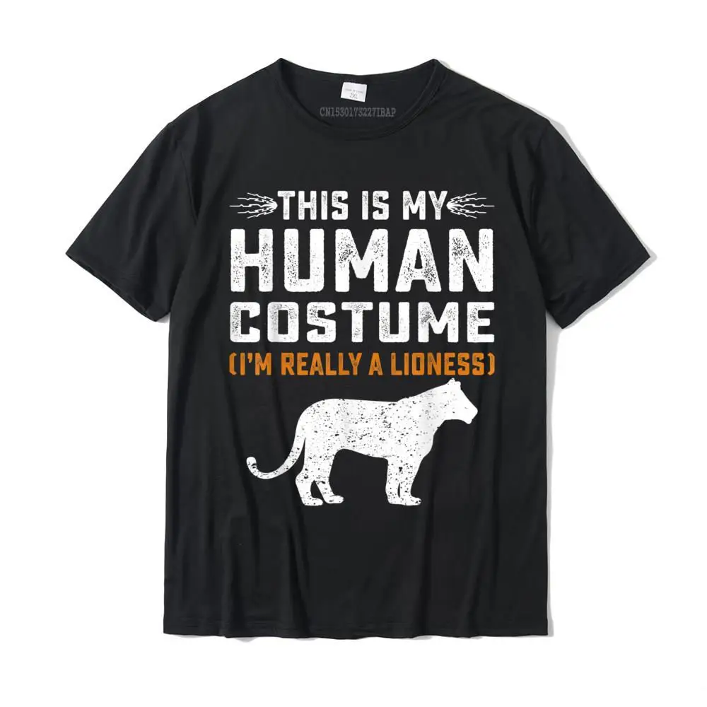 

This Is My Human Costume TShirt Lioness Family Animals Gifts Unique Tops Shirts for Men Cotton Tshirts 3D Printed New Arrival