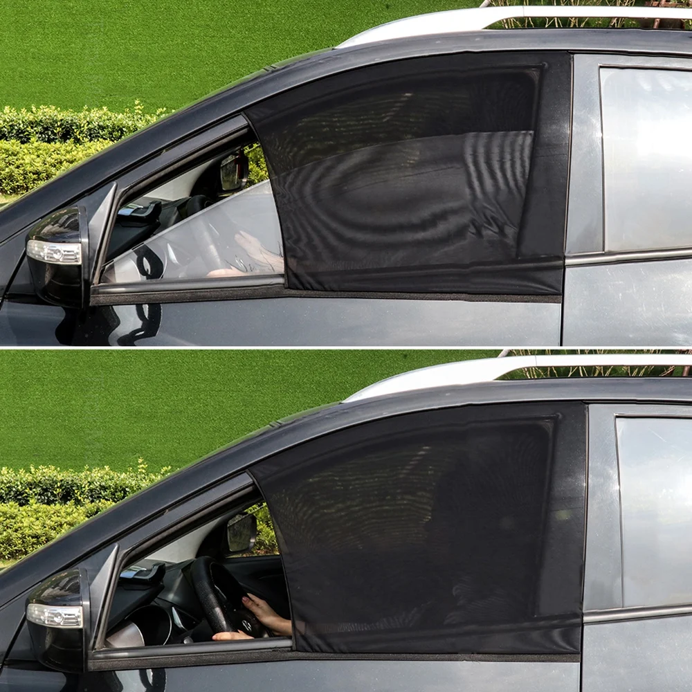 

Front Side Window Sunshades 2 Pack Block UV Rays Universal Car Front Sun Visor Mesh Fabric Protector