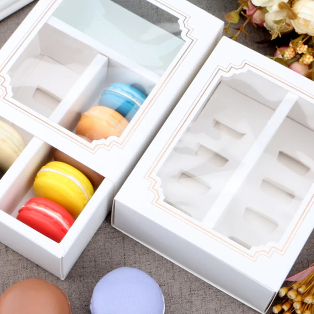10 шт. 5/10 контейнер Макарон прозрачное окно ящик для печенья торт десерт