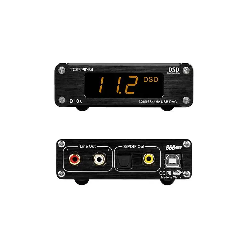 TOPPING D10S MINI USB DAC AMP CSS XMOS XU208 ES9038Q2M DSD256 PCM 384kHz Audio Amplifier Decoder D10 S | Электроника