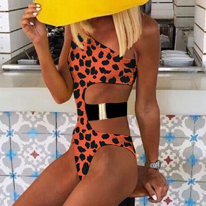 Слитный купальник с леопардовым принтом In X пикантное бикини на одно плечо 2020