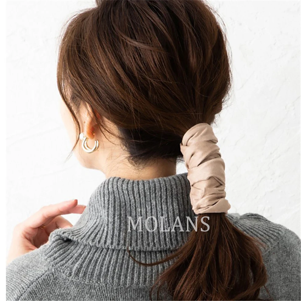 Molan модный однотонный эластичный ободок для волос девочек длинный из ленты