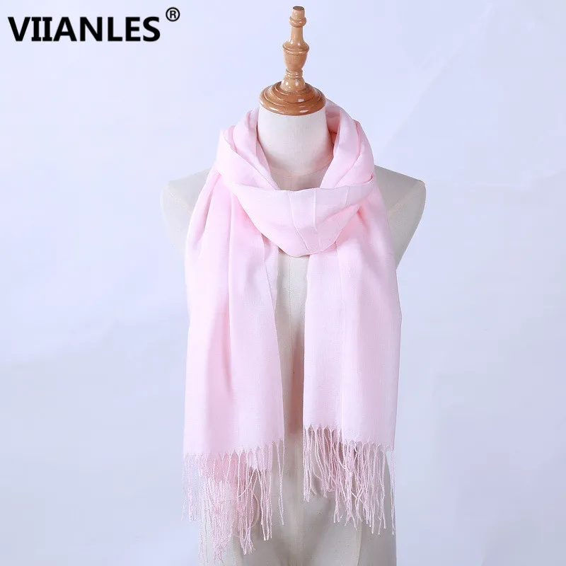 VIIANLES женский зимний шарф 2020 чистые шарфы Теплая повязка для головы хиджаб