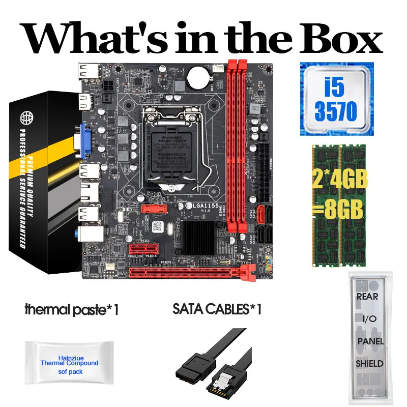 Комплект материнской платы B75 с Intel Core LGA 1155 I5 3570 2 шт. x 4 ГБ = 8 1600 МГц память DDR3 для