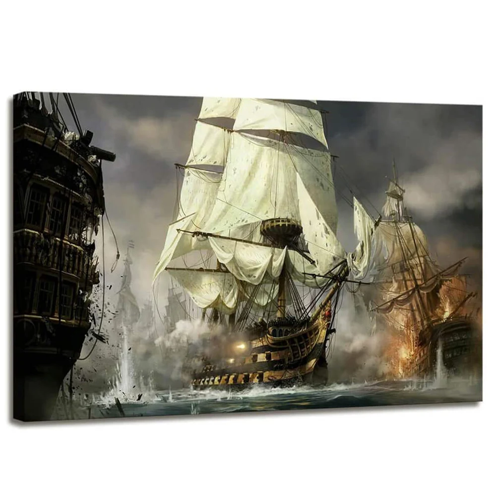 Полный макет 5D алмазов картина парусный спорт броненосец ретро фото Стразы