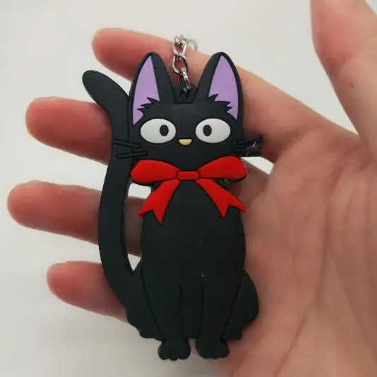4 Аниме Kiki's услуги Kiki ПВХ брелок животных мультфильм Черный кот брелоки cos игрушки сувенир малыш llavero hombre брелок - Цвет: 4