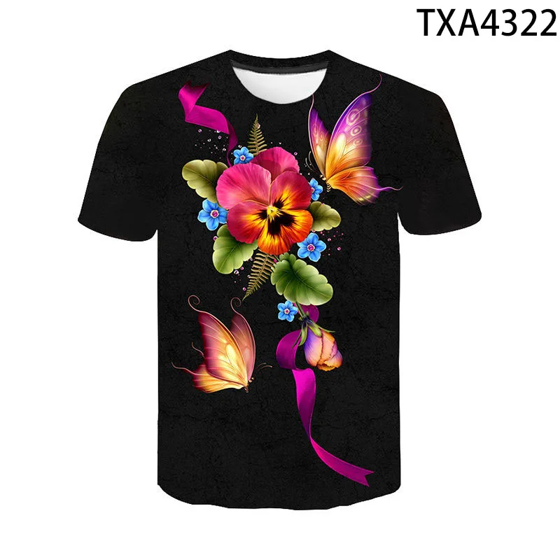 

3D Butterfly T-Shirt Men Women Fashion Casual Streetwear Boy Girl Printed T-Shirt Summer Cool Tees