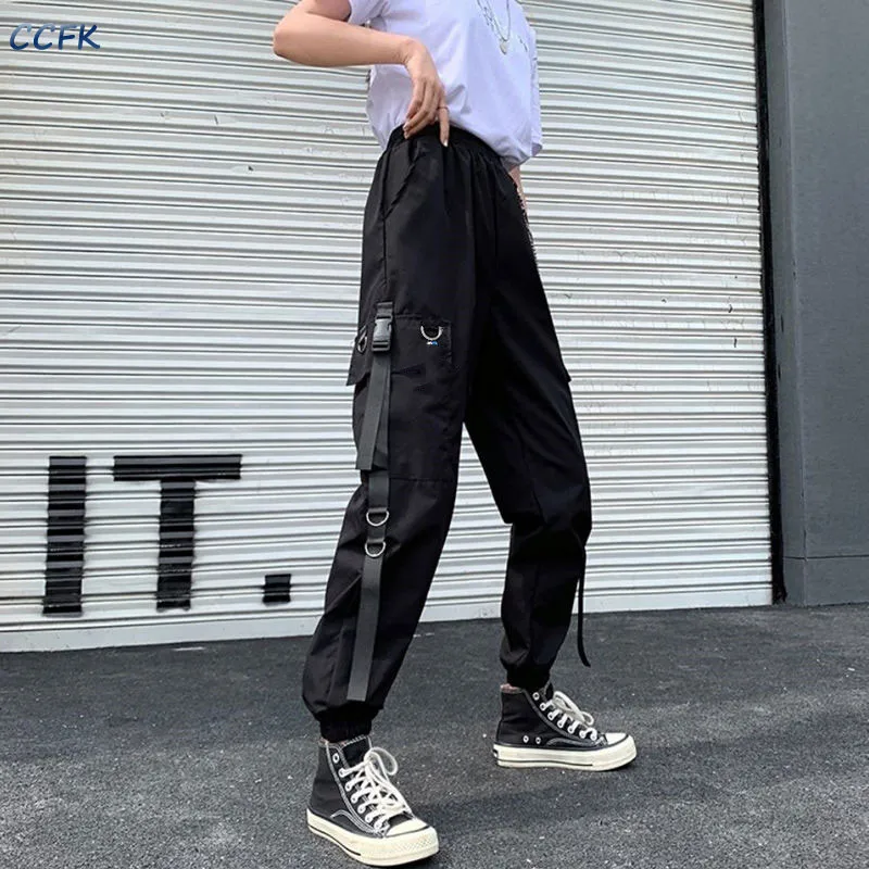 Зимние флисовые брюки в стиле панк хип-хоп подростковые Харадзюку черная