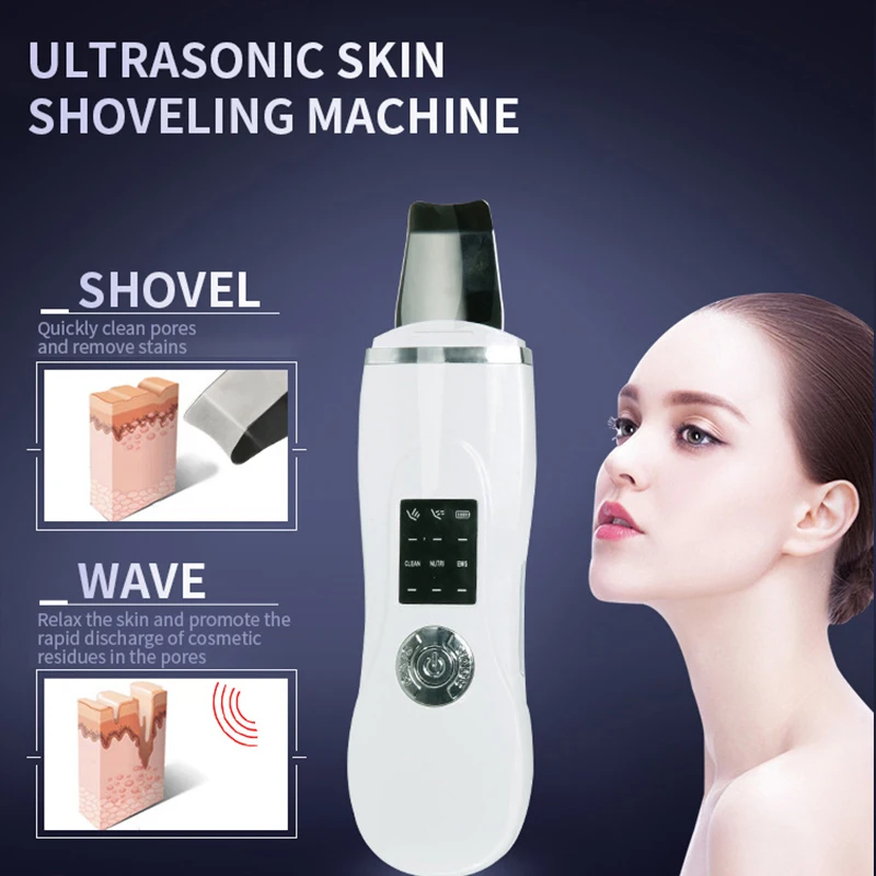 ЖК дисплей Красота Star ультразвуковой уход за кожей лица Очищение кожи скруббер