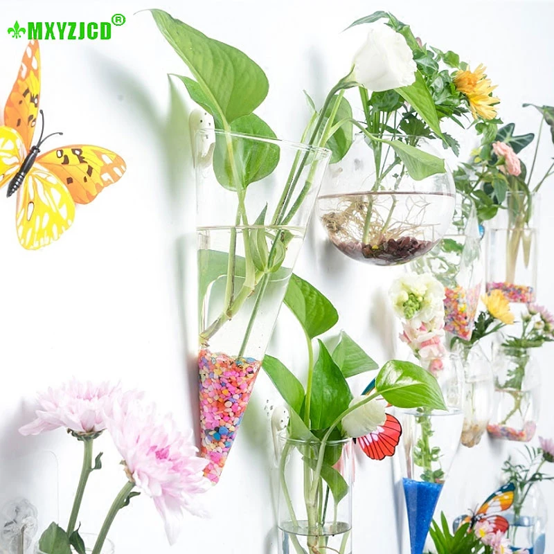 Настенная стеклянная ваза маленький аквариум для гидропоники горшок цветов