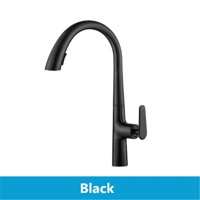 

Luxury Black Pull Down Kitchen Faucet New Arrival Solid Brass Swivel Pull Out Spray Sink Mixer Tap Water tap Deckmounted Chrome