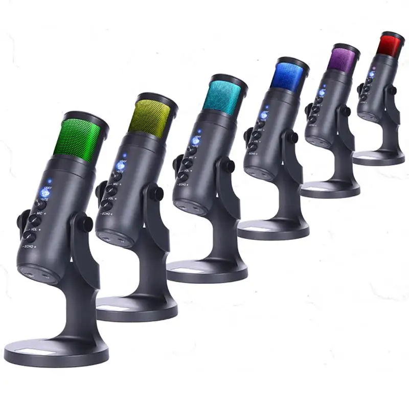

D-950 USB Microphone Stand Gaming Live Streaming RGB Light Condenser Type-C Professional Mute for Recording PC Computer Chat