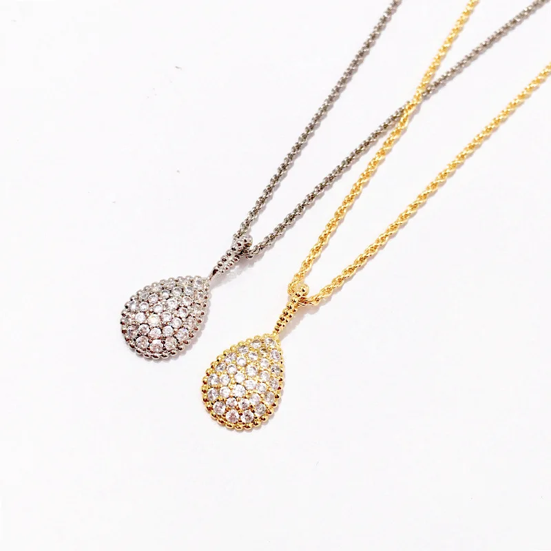 

Personality pendant necklace fashion copper jewelry drop shape Inlaid meteorite pop style gift for lovers 2019 new hot