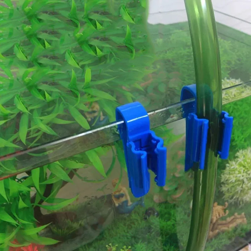 2Pcs Aquarium Wasser Rohr Halter Wasser Rohr Schlauch Halterung für 8-16mm Rohr Wasser Rohr Befestigt clip Fisch Tank Schlauch Clamp Blau – Detail 7