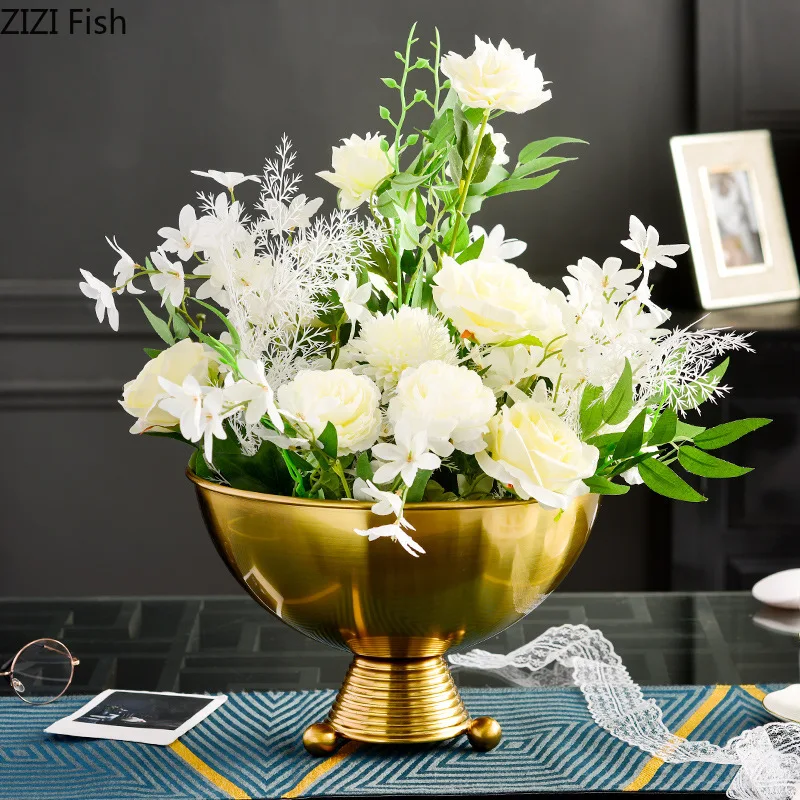 

Minimalist Gold Vase Metal Flower Pots Decorative Flowers Arrangement Desk Decoration Modern Floral Vases Nordic Home Decor