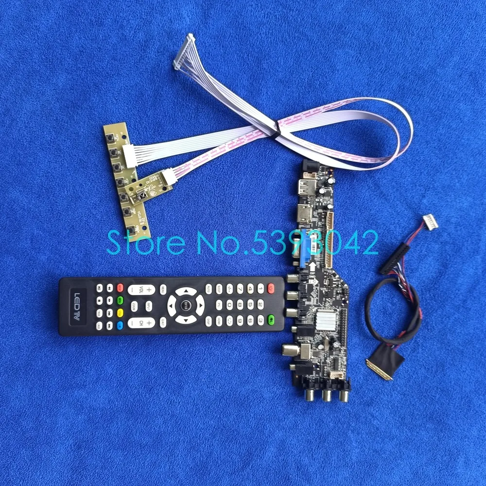 

DVB LVDS USB+VGA+AV 40 Pin 1680*1050 Fit LP154WE3(TL)(A1)/(TL)(A2)/(TL)(B1)/(TL)(B2) Digital Signal Screen Control Card Kit