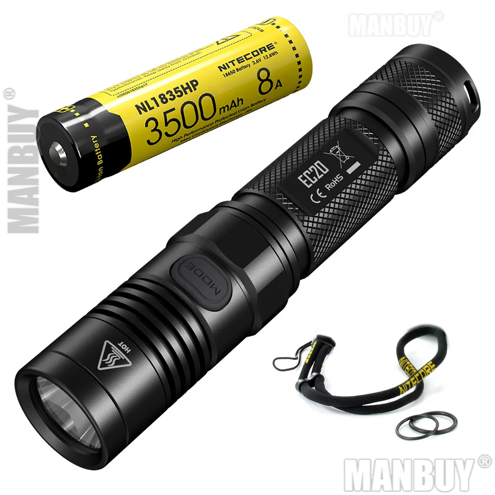 Nitecore EC20 960 люмен для улицы поиск 18650 водонепроницаемый портативный фонарик мощный