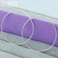 doteffil 925 sterling silver round circle 50mm hoop earrings for woman wedding engagement party fashion charm jewelry