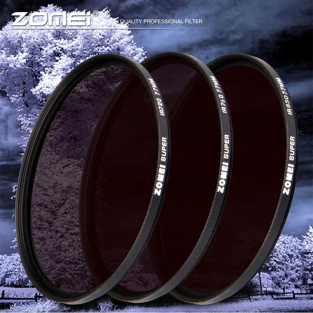 Инфракрасный ИК-фильтр Zomei 680nm 720nm 760nm 850nm 950nm ИК-фильтр 37 мм 49 мм 52 мм 58 мм 67 мм 72 мм 82 мм для объектива зеркальной камеры