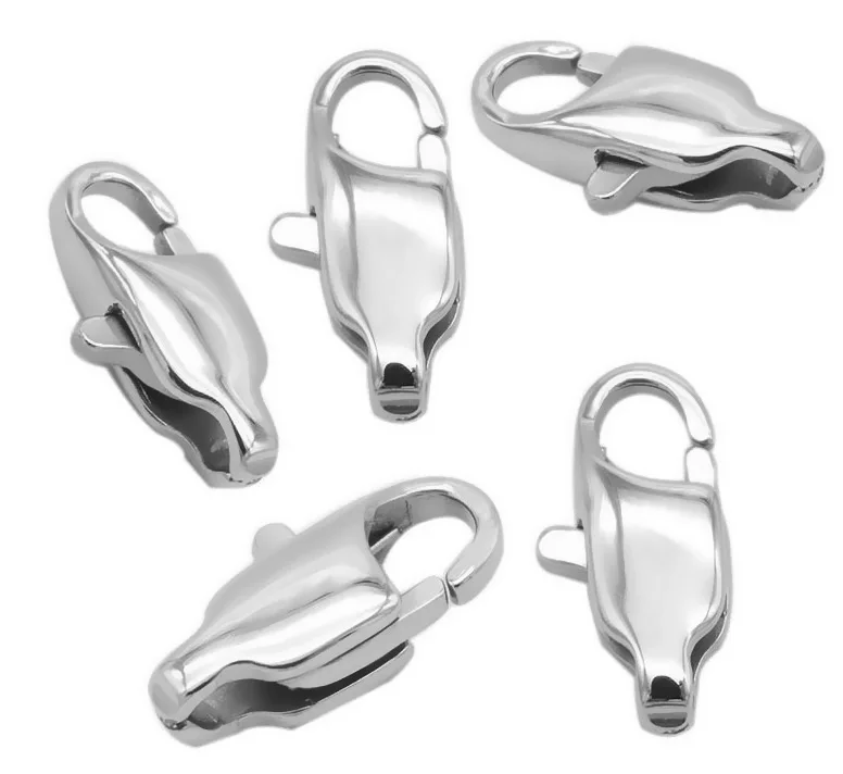 100pcs High Quality Polishing Stainless Steel Lobster Clasps Hooks End Clasps Connectors for Necklace Bracelet Jewelry Findings