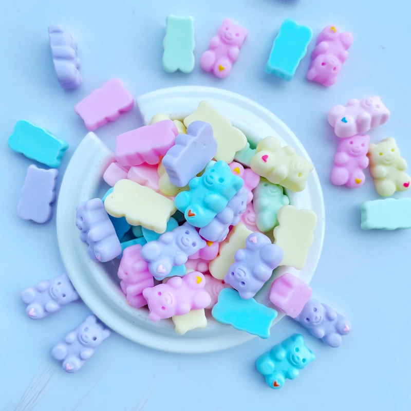

20 New Kaouay Cute Mini Bear Series Resin Flat Bottom DIY Crafts Scrapbook Hair Bow Center Accessories Embellishment 071