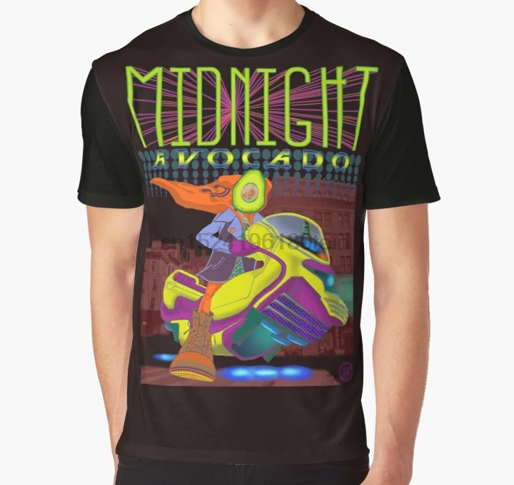 По всей поверхности принт 3D Футболка мужская забавная футболка Полночь авокадо