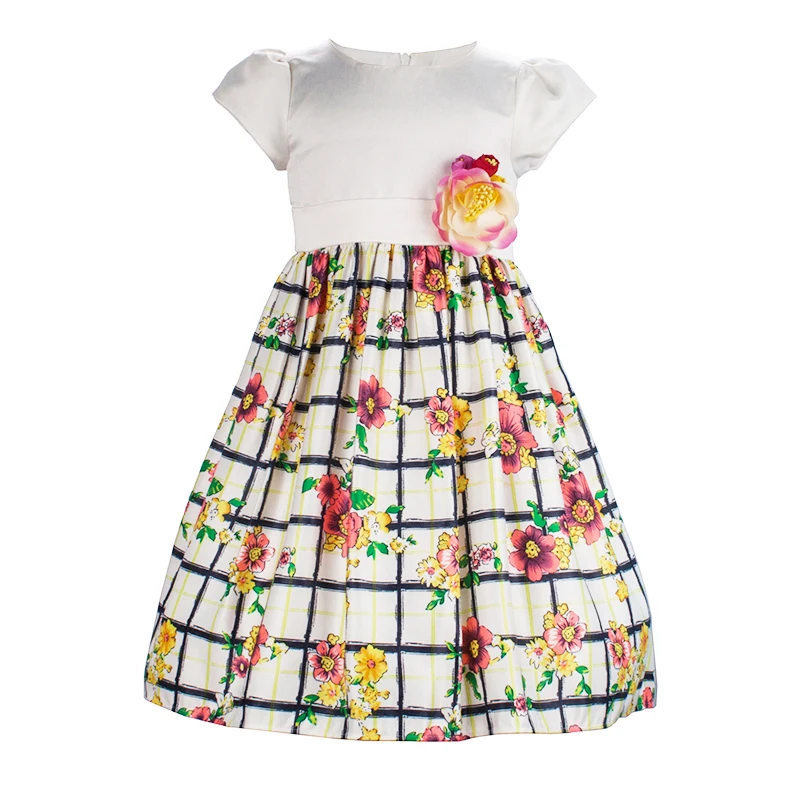 

Yatheen Baby And Little Girls Spring/Autumn Party Dress 12M-10T Belt 3D Flower Back Zipper Closure Kids Dresses For Girls