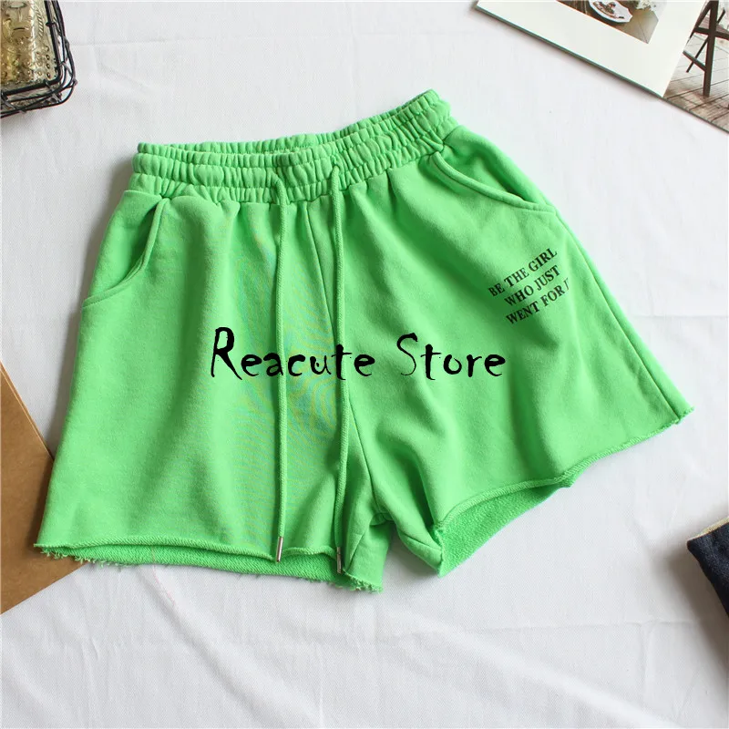 Женские хлопковые шорты с завязками летние однотонные Свободные повседневные