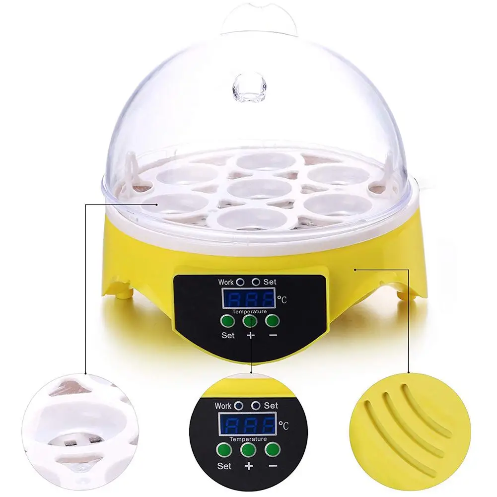 Mini Digital 7 Eggs Incubator Automatic Temperature Brooder Chicken Duck Bird Egg Hatcher 110 220V Farm Poultry Hatchery Machine | Дом и сад
