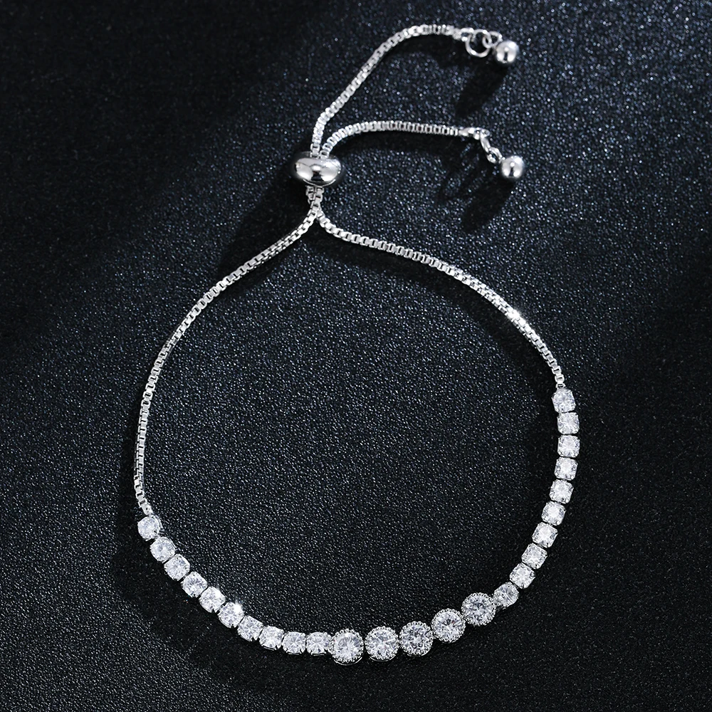

Emmaya New Shiny Cubic Zircon Adjustable Bracelet For Women&Girls Fashion Statement Wedding Party Elegant Jewelry