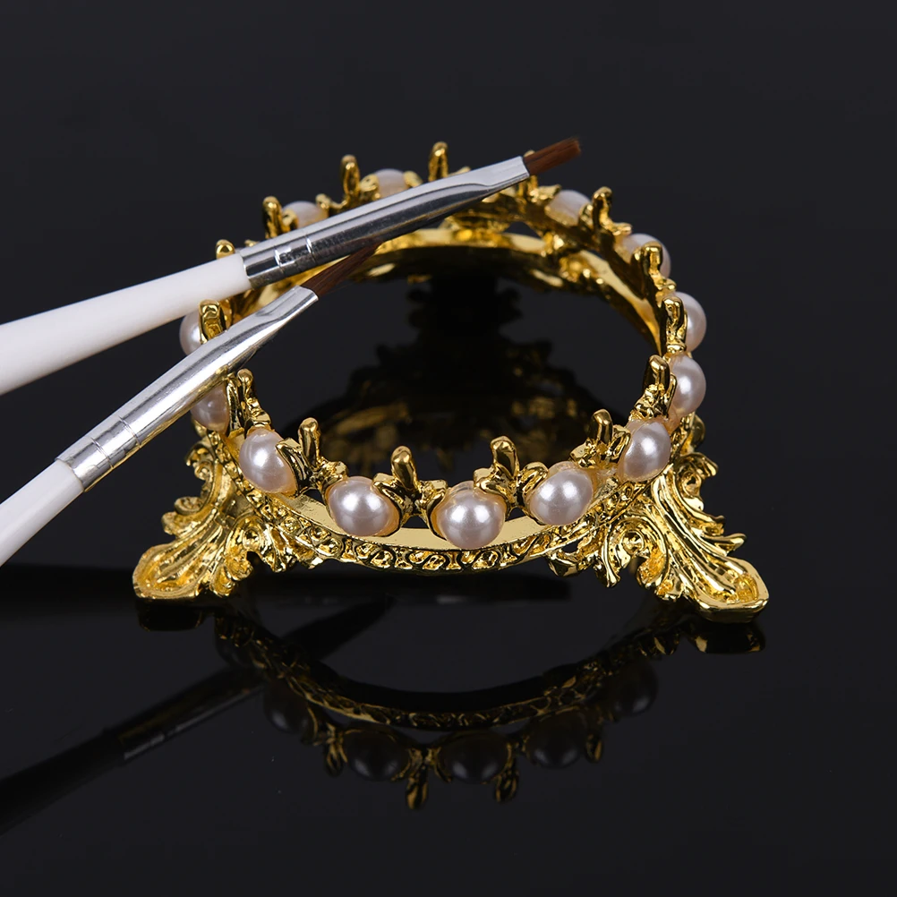 Дизайн короны ручки для дизайна ногтей подставка кистей жемчужины украшение