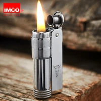 imco western bull head machinery metal lighter stainless steel windproof petroleum gasoline lighter classic mens cigarette tool