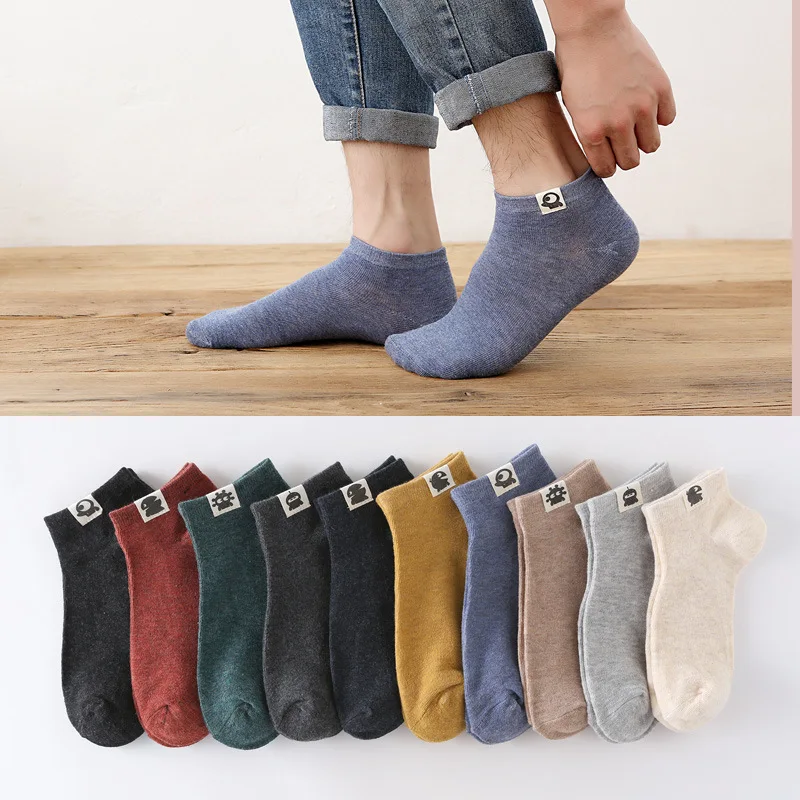 

10 Pairs/Lot Men Breathable Boat Socks Sweat Absorption Deodorant Sport Short Socks For Four Seasons Wholesale