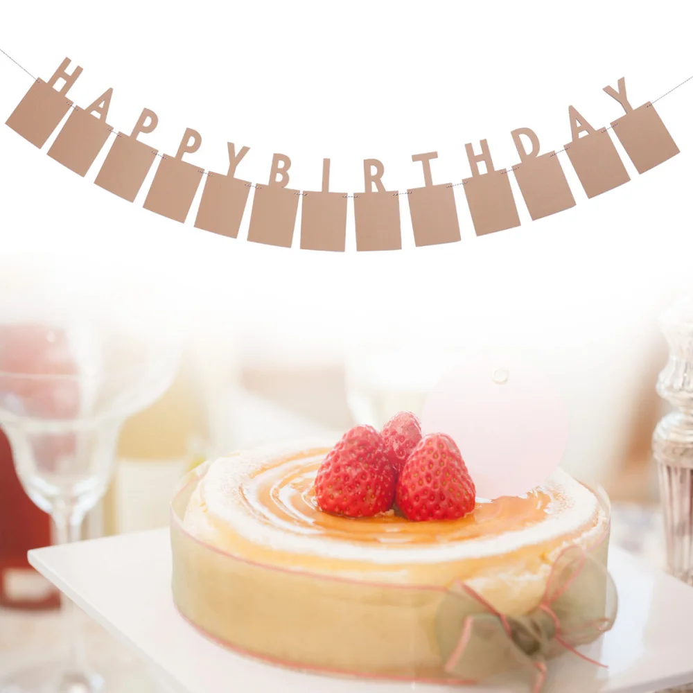 С днем рождения баннер с надписью бумажный фото настенный дисплей для дня