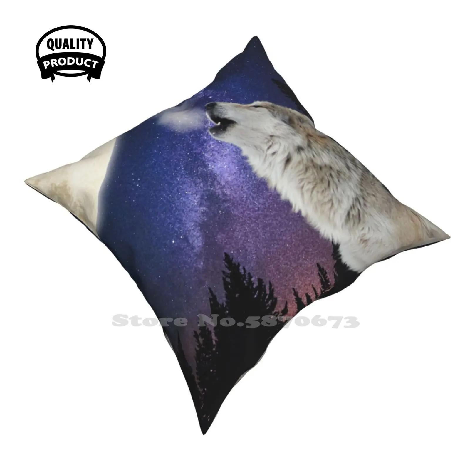 Модная диванная подушка с волком воющим на Луне/волке Луне ночном небе звездами
