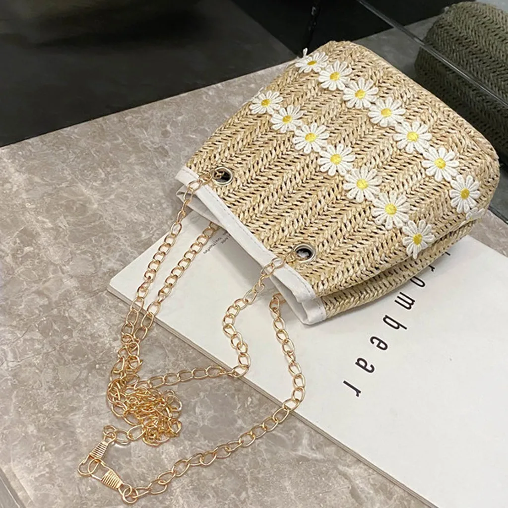 

Summer Women's Chain Shoulder Bag Fashion Leather Small Daisy Messenger Bag