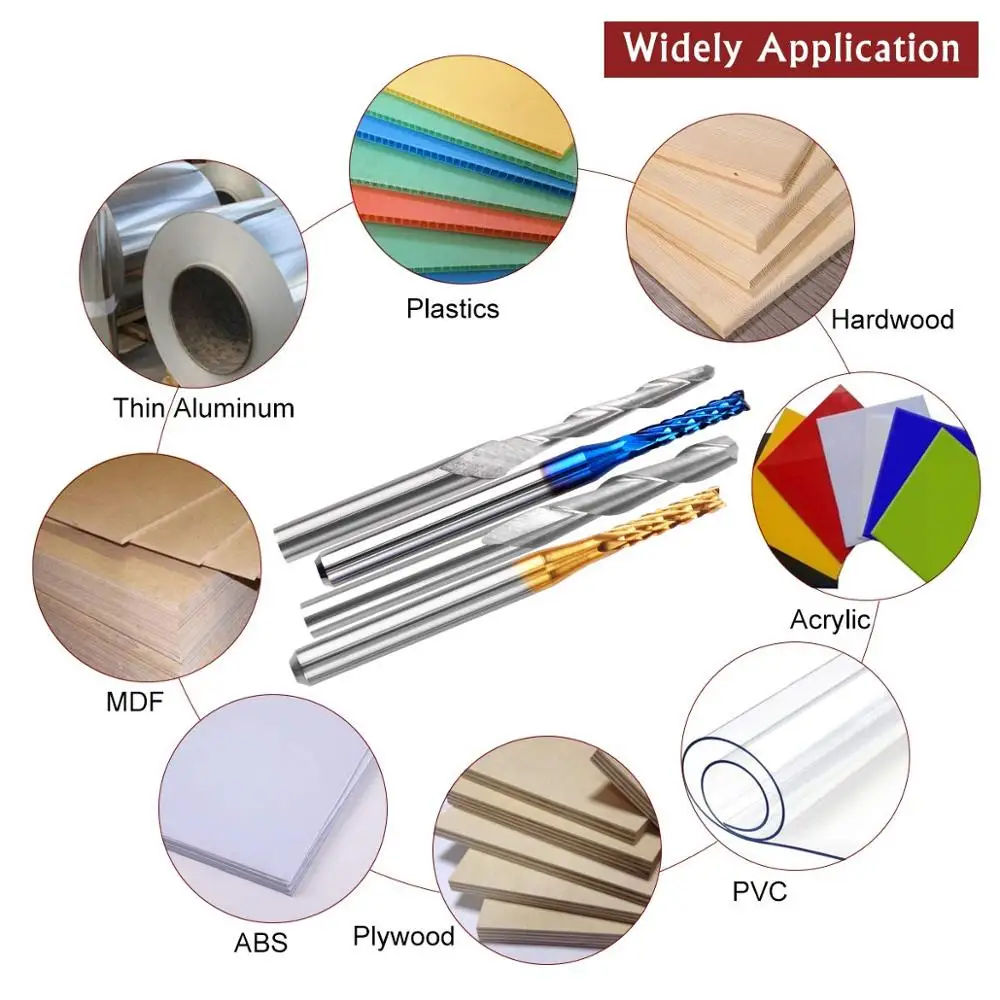 40 шт. Концевая фреза Набор 1/8 &quotхвостовик нано синее пальто фрезерные Фрезы с ЧПУ