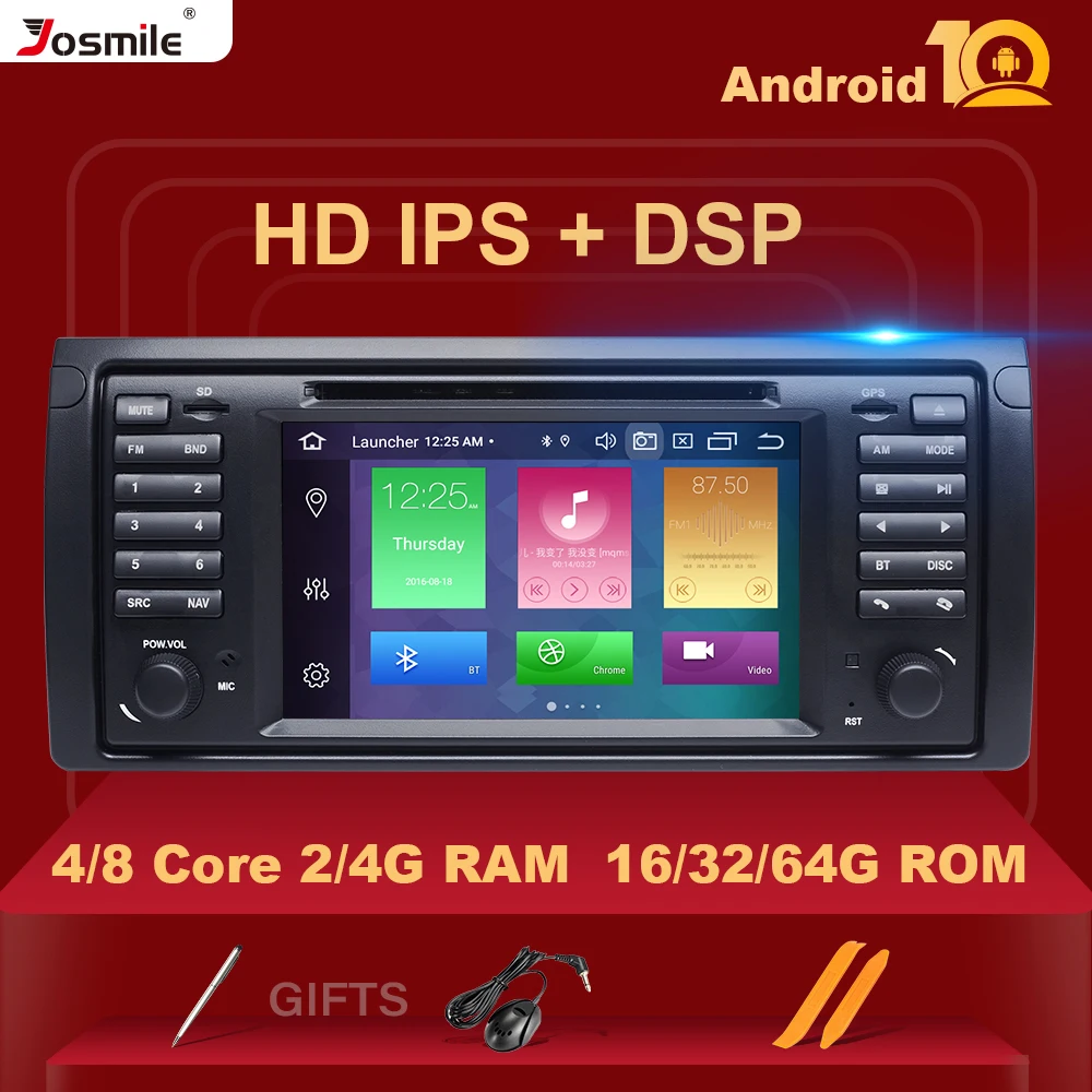 Автомобильный DVD плеер IPS DSP 1 Din Android 10 4 Гб 64 ГБ для BMW X5 E53 E39 GPS стерео | Автомагнитолы -4000575567572