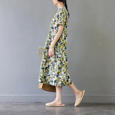 Женское платье с цветочным принтом и пряжкой в стиле ретро | Женская одежда