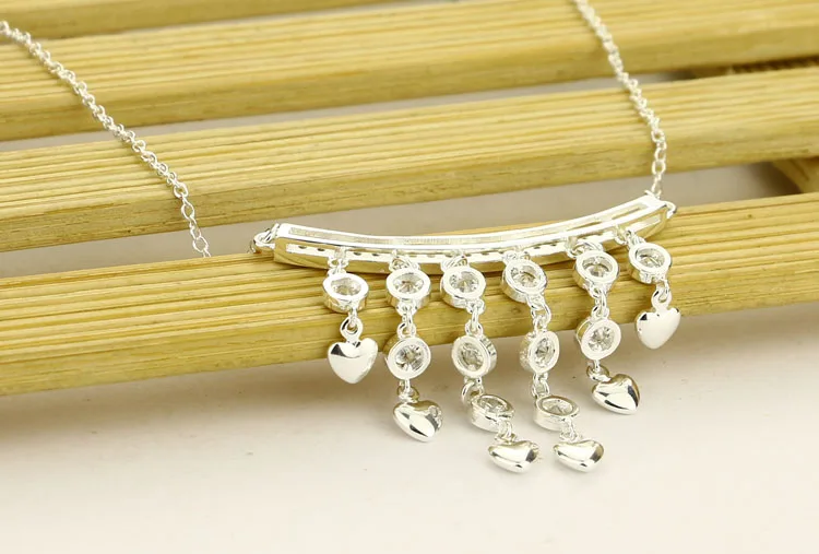 Модное роскошное серебряное ожерелье из фольги для женщин подвеска с кисточкой