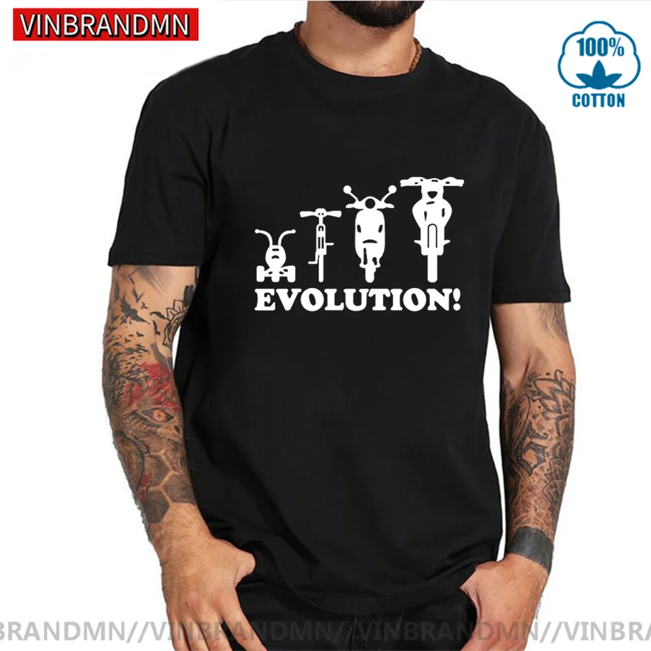 Summer Novelty Youth T shirts men Evolution of a Tricycle Bi