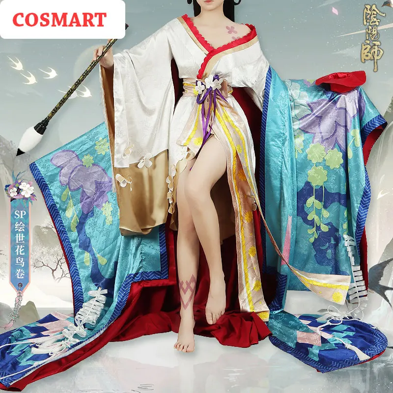 

Game Onmyoji SP Ka Cyou Fuu Ge Tsu Huaniaojuan Kimono Dress Cosplay Costume Halloween Suit For Women NEW S-3XL