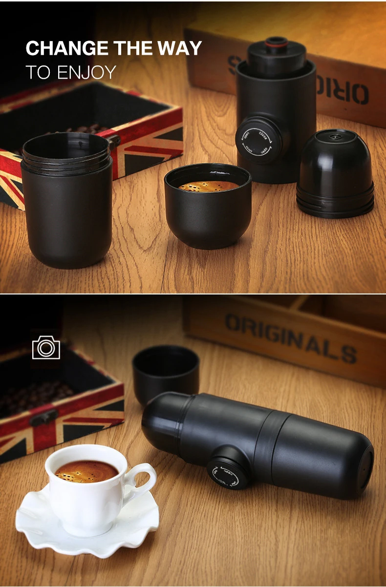 

Mini Portable Coffee Machine Pressure Espresso Manual Handheld Espresso Coffee Maker for Car Travel Camping Hiking Home Office