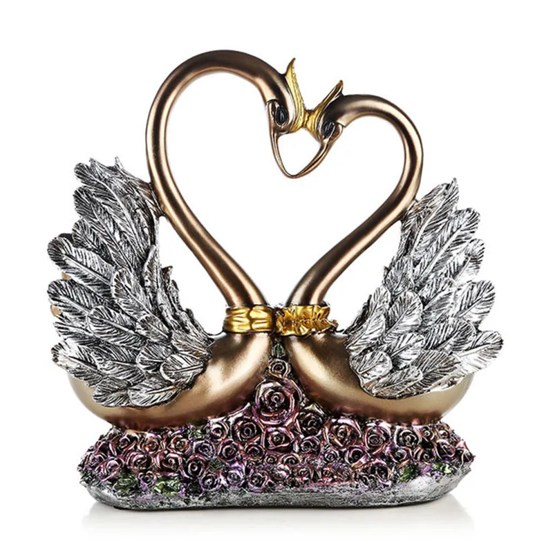 

Nordic Loving Swan Animal Artware Sculpture Home Decoration Accessories Modern Art Figure Resin Statue Room Craft Figurine