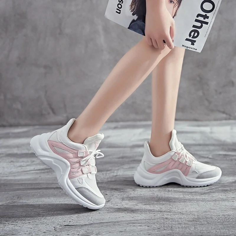 Женская обувь для бега Сезон осень Вулканизированная Женские кроссовки на