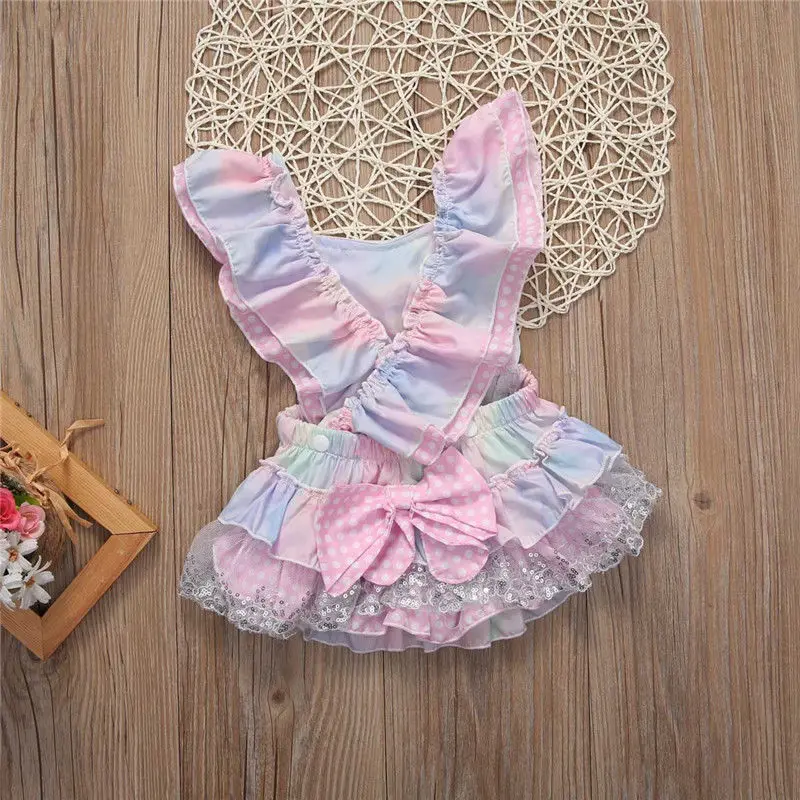 

0-24M Baby Girls Colorful Romper Fashion short ruched cute Bodysuit Toddler Infant Baby Girl Floral Bodysuit Outfits Sunsuit