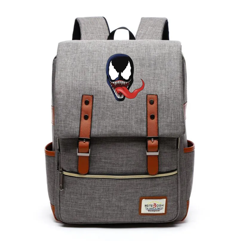 Веном Эдварда Брока холщовый рюкзак с принтом школьные сумки сумка в сдержанном