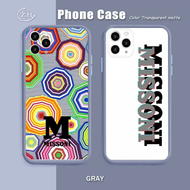 

Colorful Missonis Brand Phone Case For IPhone 12 11 Pro Max X XR XS Max 7 8 Plus Candy Color Cover Case