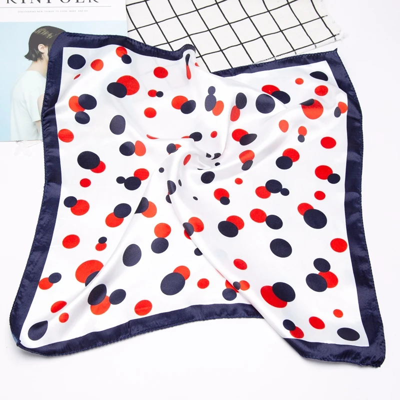 Платок женский Шелковый квадратный с принтом для офиса Женская резинка волос |